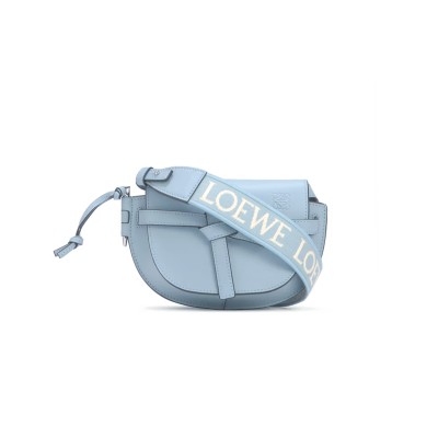 LOEWE MINI GATE DUAL BAG IN SOFT CALFSKIN AND JACQUARD A650N46X13-5265 (21*12.5*9.5cm)